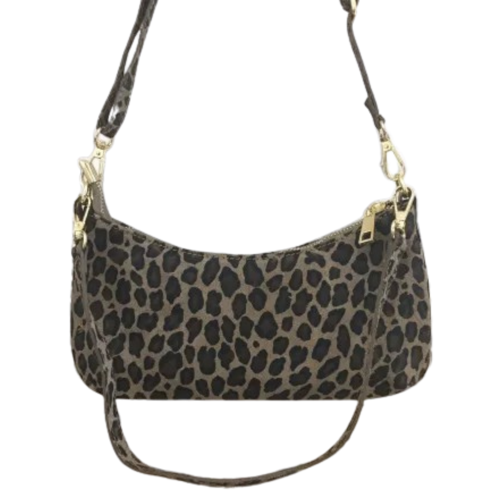 Sac porté épaule cuir véritable grainé 2 bandoulières