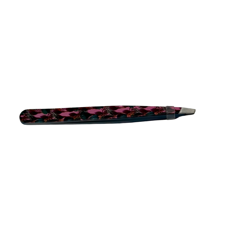 Pince à Epiler de précision (Rose avec fleur tropicales)
