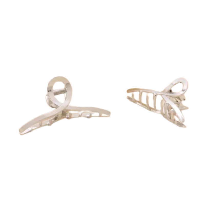 Griffes de cheveux casual dent croisées en métal doré