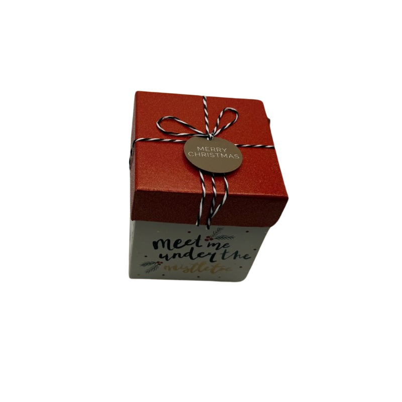Boîte-cadeau carrée - Noël -Rouge-blanc