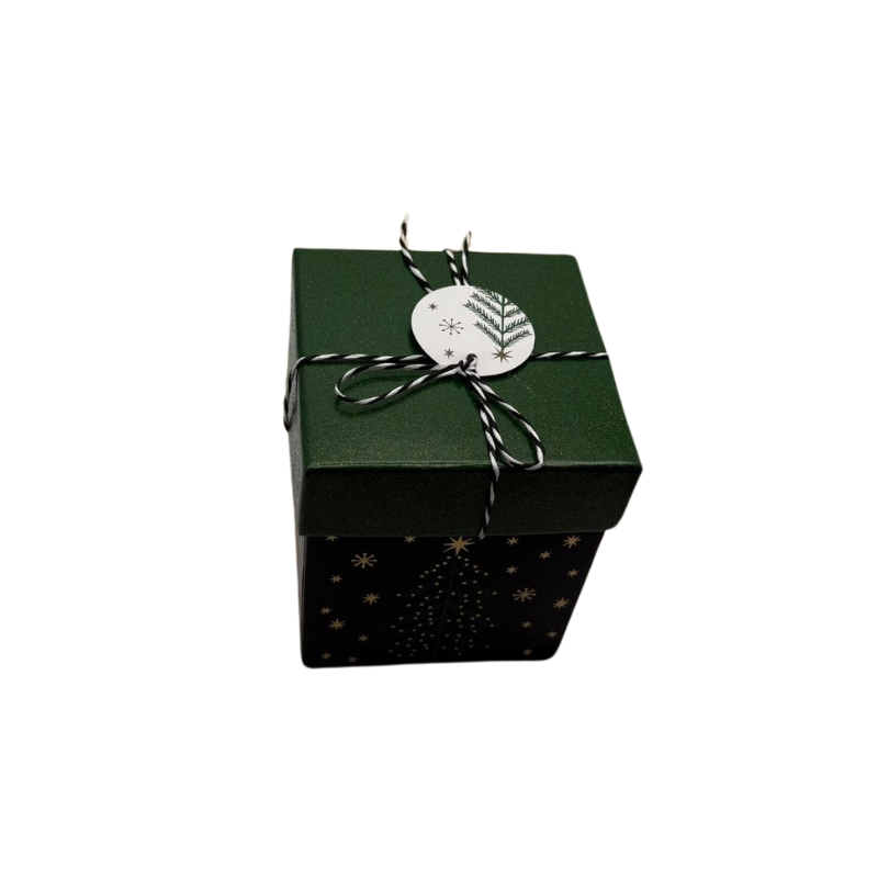 Boîte-cadeau carrée - Noël -Verte