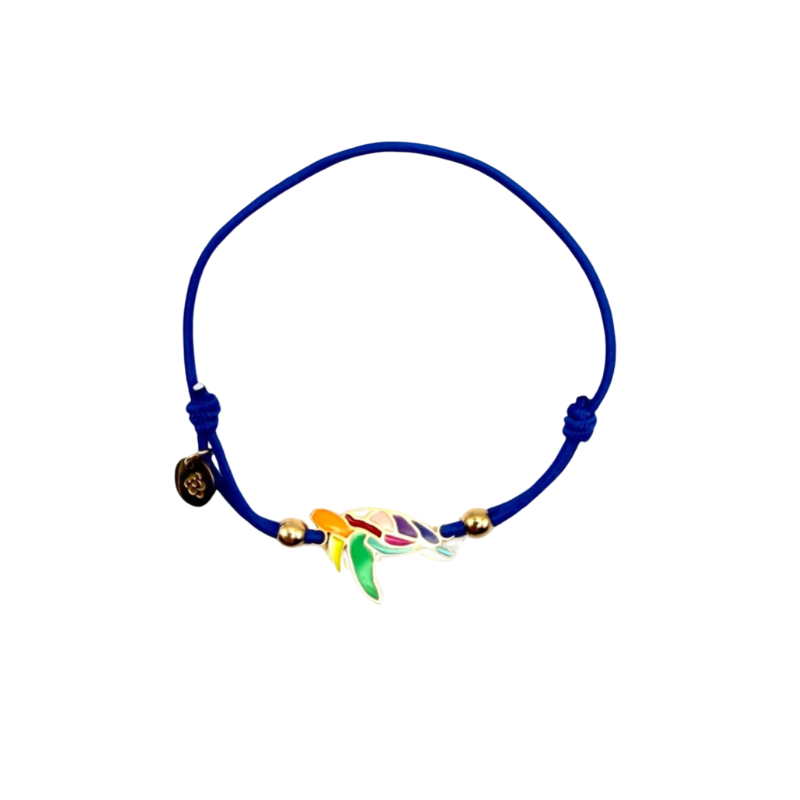 Bracelet acier inoxydable laqué Tortue/Marine