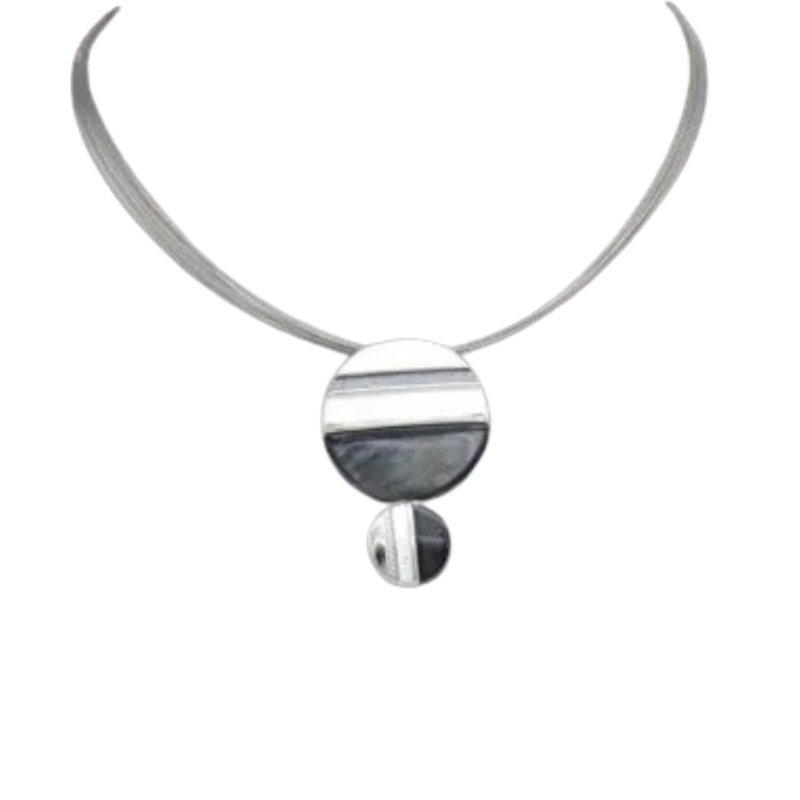 Collier pendentif géométrique résine