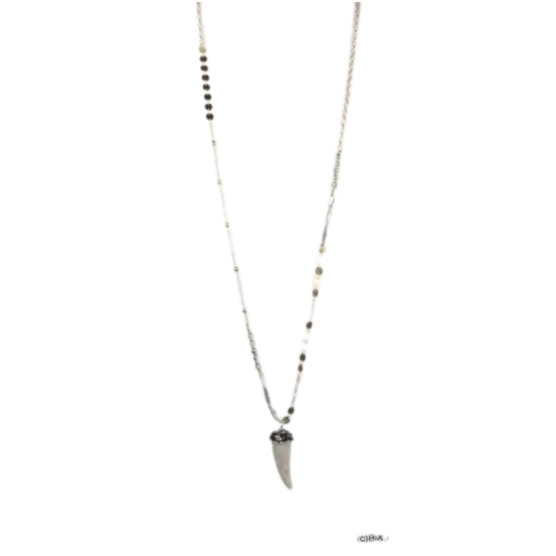 Sautoir bobo chic corne d'abondance /Beige