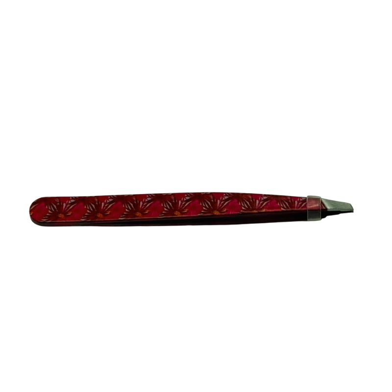 Pince à Epiler (Fuschia avec Hibiscus )