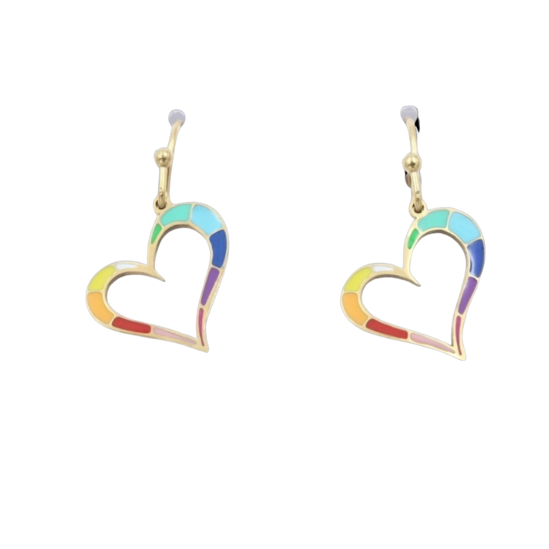 Boucles d'oreilles acier laqué coeur